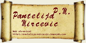 Pantelija Mirčević vizit kartica